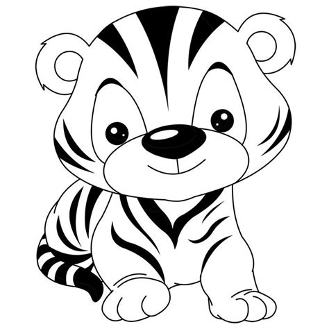 Coloriage Bébé Tigre Rigolo A Imprimer Gratuit Coloriage Animaux