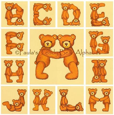 Teddy Bear Alphabet Letters Initials A To Z Found On Ebsq Teddy Bear Lettering Alphabet Teddy