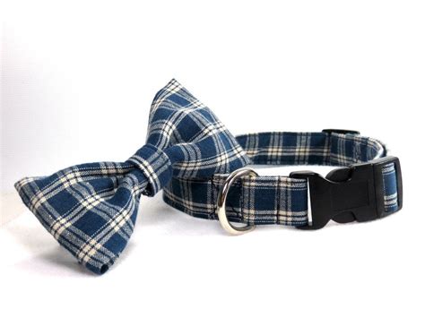 Blue Plaid Dog Bowtie Dog Bowtie For Collar By Littledogscloset 1000