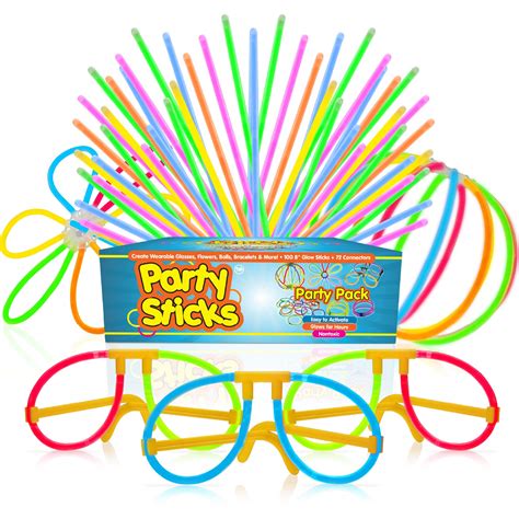 Buy Partysticks Glow Sticks Party Supplies 100pk 8 Inch Bulk Glow In The Dark Sticks Party