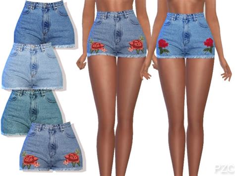 The Sims Resource Summer Blue Denim Jeans Shorts By Pinkzombiecupcakes