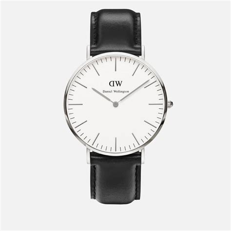 daniel wellington men s classic sheffield silver watch black clothing