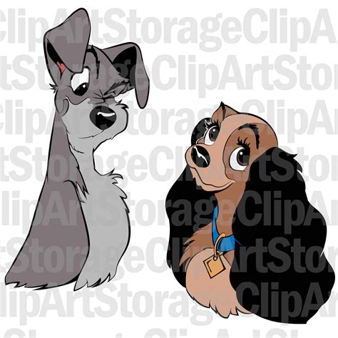 Lady And The Tramp Svg Disney Dogs Clipart Disney Svg Lady Etsy