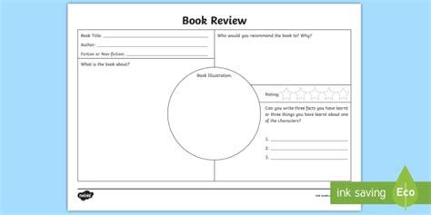 Book Review Writing Template (teacher made)