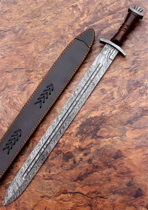 Custom Handmade Damascus Steel Sword Battle Ready 2950 Inches