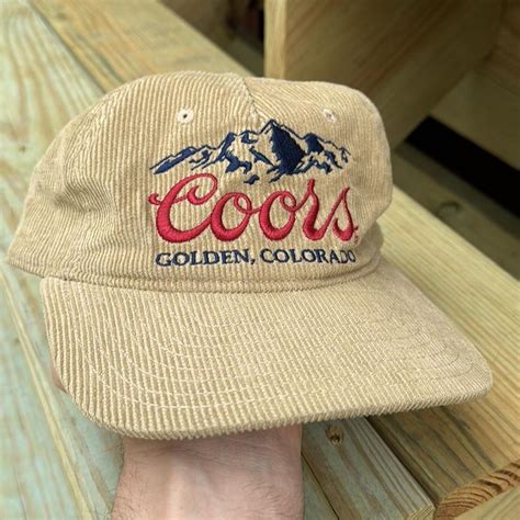 Corduroy Coors Hat Golden Snapback One Size Fits Depop