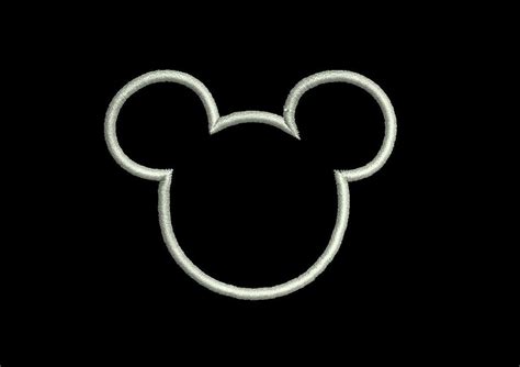 2 Designs Outlined Mickey And Minnie Ears Digitized Machine Etsy