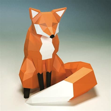 Fox Papercraft Printable Diy Pdf Template Printing And Printmaking Craft