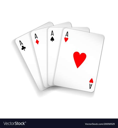 The ace of spades, of which there is only one in a standard deck, often has a special design that distinguishes it from the other three. Set of four aces deck of cards Royalty Free Vector Image