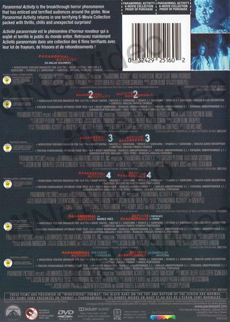 The Ultimate Paranormal Activity Collection Boxset Bilingual On Dvd