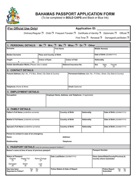 Bahamas Passport Application Form Fill Out And Sign Online Dochub