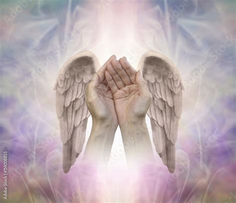 Angelic Helping Hands Cupped Hands With Finely Detailed Angel Wings