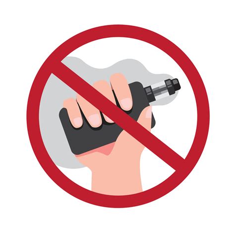 No Vaping Prohibition Hand Holding Vape Or E Cigarette Flat