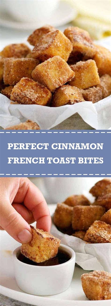 Add a touch of vanilla, some sugar for sweetness, and a bit of cinnamon for flavor, then soak the bread. Perfect Cinnamon French Toast Bites | These Cinnamon French Toast Bites are so much fun to make ...
