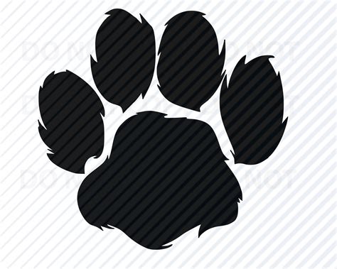 Dog Paw Print Svg Files Pawprint Vector Images Clipart Etsy
