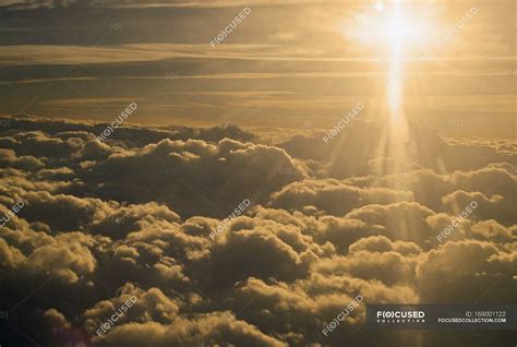 Sunrise Above Clouds Against Sun — Outside Season Stock Photo