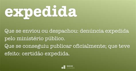 Expedida Dicio Dicionário Online De Português