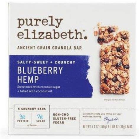 Purely Elizabeth Gluten Free Blueberry Hemp Ancient Grain Granola Bars