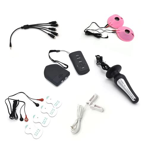 Wireless Remote Control Electro Shock Power Therapy Two Holes Output Host Electric Anal Plug