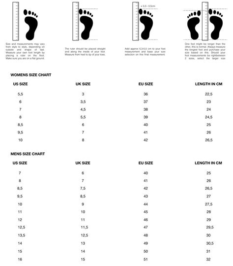 Different manufacturers use different lasts to construct their shoes, and sizing may vary accordingly. Size Chart