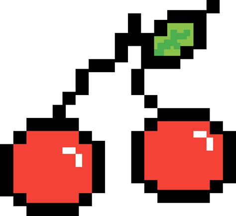 Download Pixel Cherry Watermelon Pixel Art Grid Full Size Png Image
