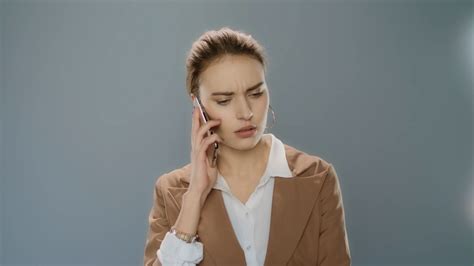 Upset Business Woman Calling Mobile Phone On Stock Footage Sbv Storyblocks