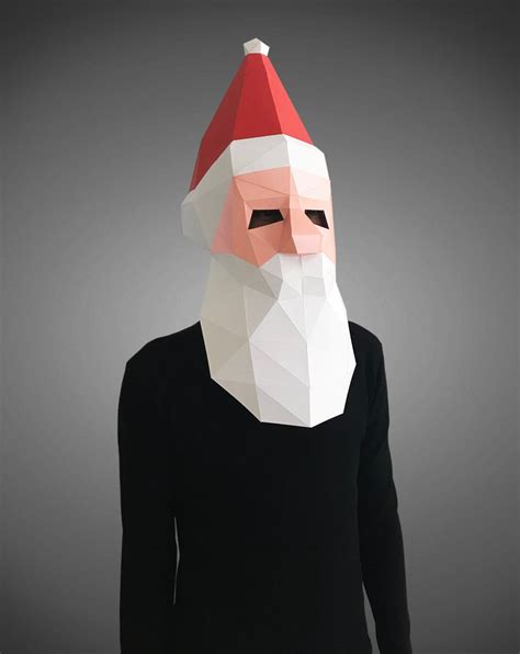 Santa Claus Mask Template Style 2 Paper Mask Papercraft Mask Masks