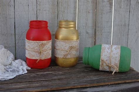 Rustic Mason Jars With Burlap And Lace Christmas Mason Jars Mason