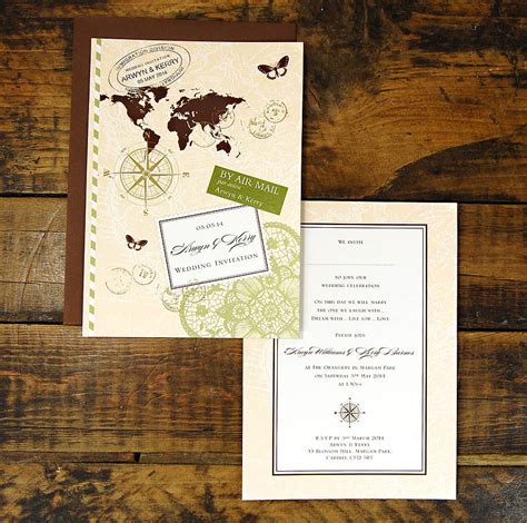 Love Travel Wedding Invitation By Ditsy Chic