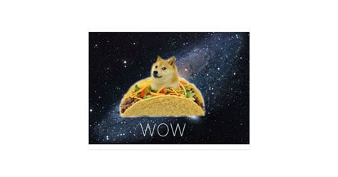 Doge Space Taco Meme Postcard