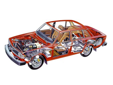 Volvo 144 Cutaway Drawing In High Quality