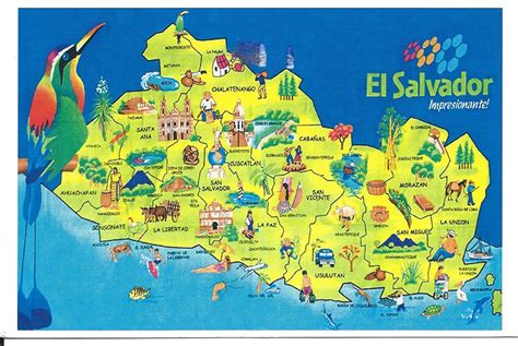 My Postcard Page El Salvador ~ Map