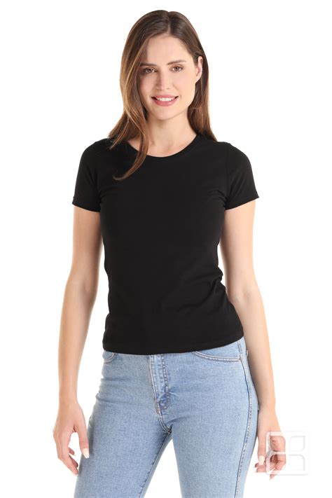 Playera Cuello Redondo Manga Corta Para Mujer Negro