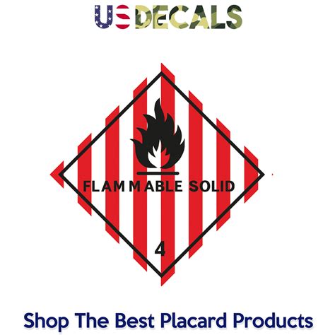 Hazard Class 4 Flammable Solid Placard Sign Us Decals