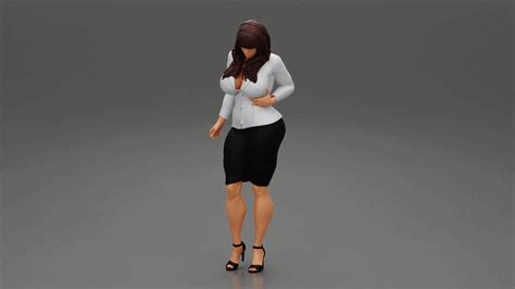 3d File Hot Secretary Posing Sensually 3d Print Model 🥵・3d Print Design