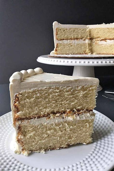 Sift 2 3/4 cups cake flour, 2 cups granulated sugar, 2 1/2 teaspoons baking powder, 1 teaspoon salt and 1/4 teaspoon baking soda into the bowl of a stand mixer fitted with the paddle attachment. Vanilla Butter Cake | Recipe | Cake, Vanilla bean cakes ...