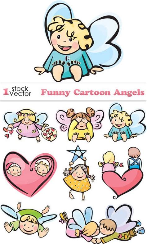 Twо eyes, a nose аnd a mouth. Funny Cartoon Angels Vector | Angel drawing, Angel baby ...
