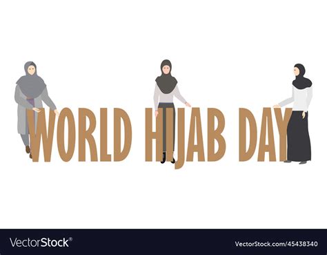 World Hijab Day Muslim Women In Hijab Royalty Free Vector