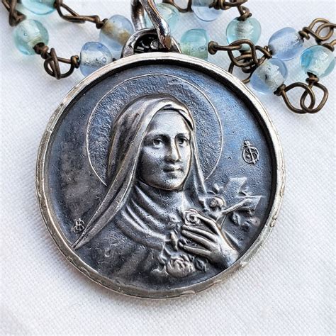 Vintage Saint Terese Medal And St Christopher Medal Child Jesus St