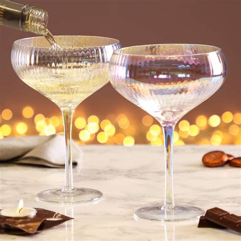 Elegant Champagne Coupe Glass Collection By Dibor