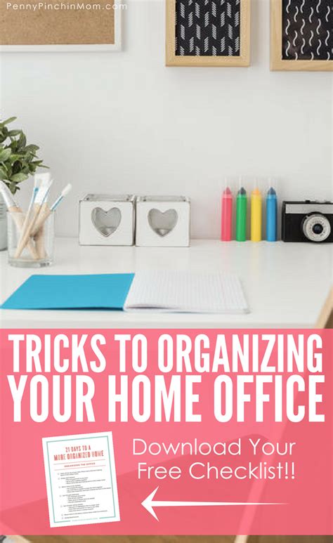 Organization Organized Office Free Printable Checklist Home