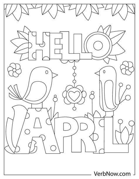 Free APRIL Coloring Pages Book For Download Printable PDF VerbNow