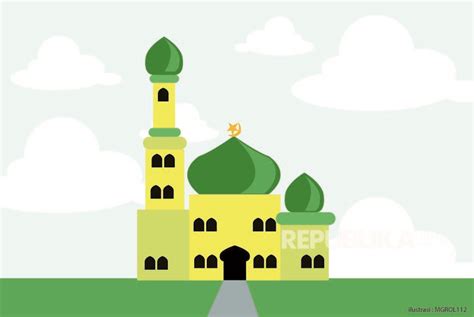 Desain bangunannya seperti di dunia kartun disneyland, ya nggak? Gambar Masjid Kartun Warna Hijau