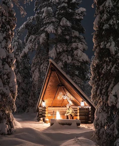 Cozy In Finland Winter Cabin Cabin Architecture