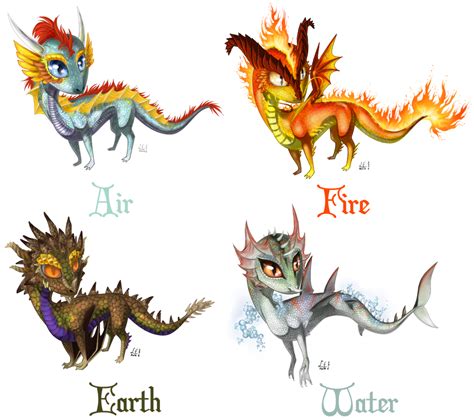 Elemental Chibi Dragons By Lenora Chan On Deviantart