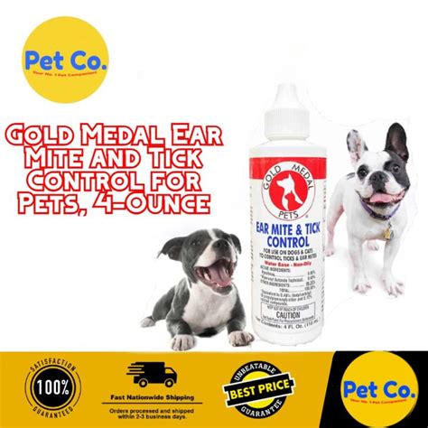Authentic Gold Medal Ear Mite And Tick Control For Pets 4 Ounce