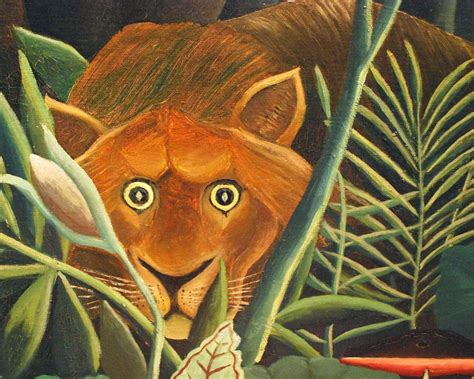 Tiger Peeking Out From Grass By Henri Rousseau Print Poster Etsy