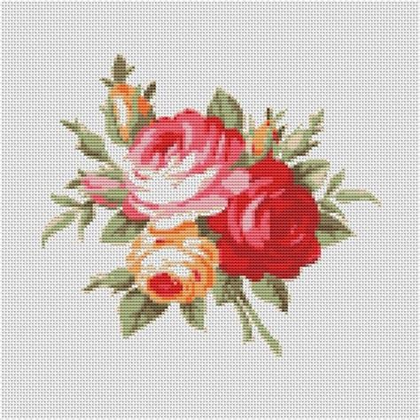 Links preceded by an asterisk (*) lead directly to pdf files. Vintage roses cross stitch pattern Red Flowers Bouquet ...