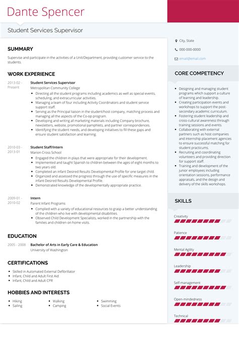 Featuring student resume example prompts, this template simplifies the process of designing a resume for college or high school. Student - Resume Samples and Templates | VisualCV