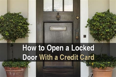 You cannot open all doors with a credit card only those with a tongue latch,u just slide the credit card between the door and the moulding around the door frame and bingo the tongue is pushed back and u have entry. How to Open a Locked Door With a Credit Card | Urban Survival Site